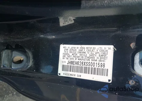 1995 Honda Civic Del Sol Si из США, поврежденный, VIN JHMEH626XSS001598